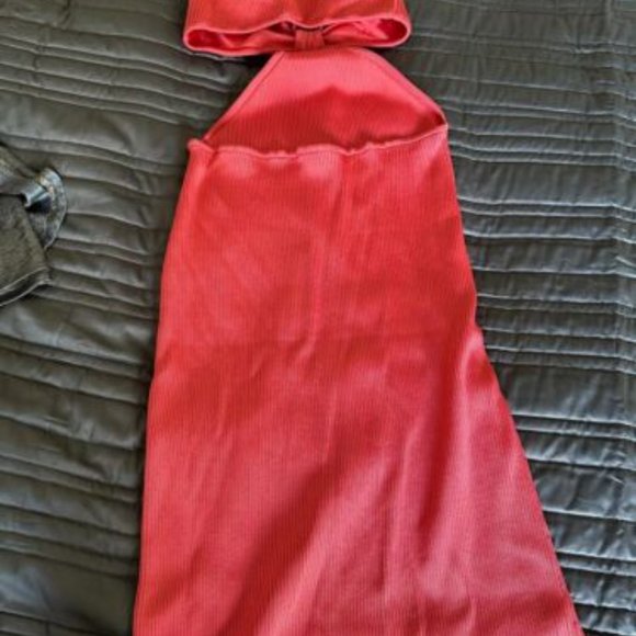 Cult Gaia Women's Pink Serita Knit Midi Cut-Out Midi Dress Size Large, New - Picture 4 of 5